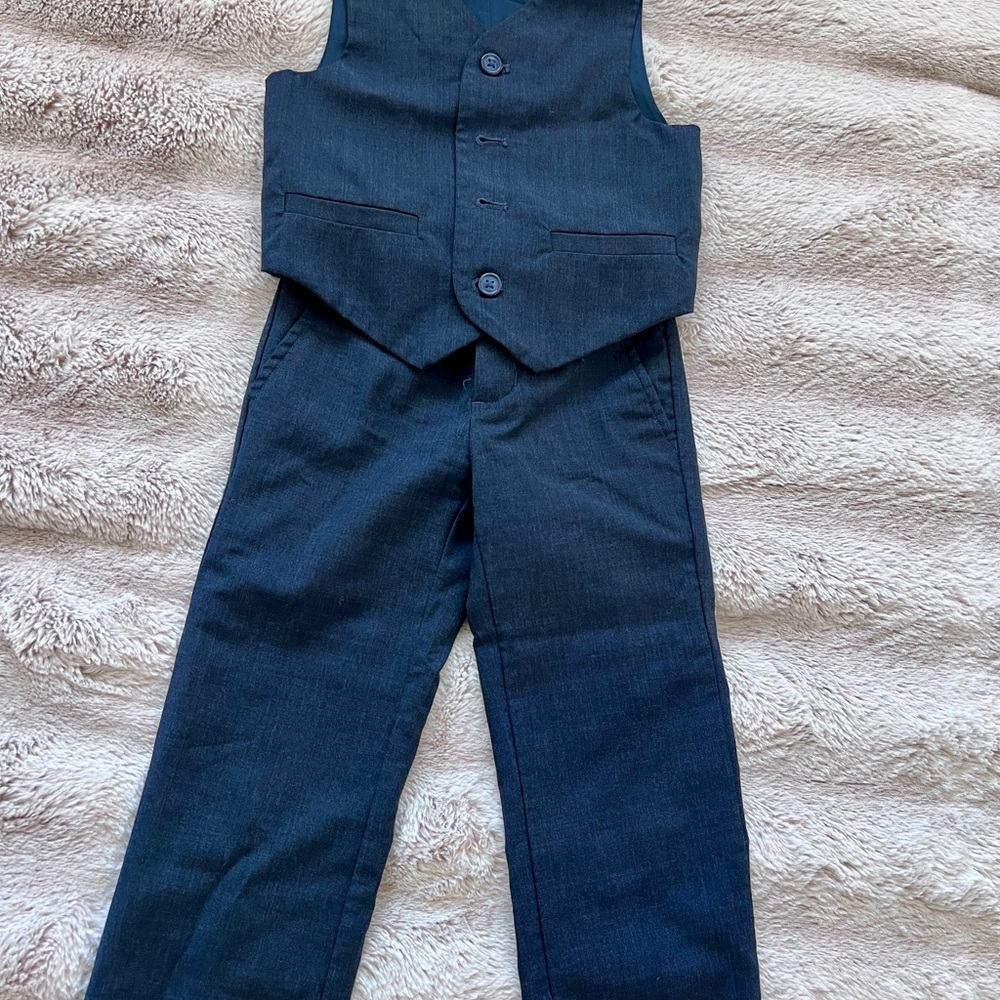 Janie and Jack Navy Vest and Pants Set